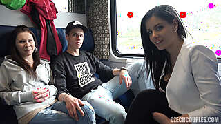 Foursome Sex in Public TRAIN