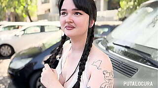 PutaLocura - Morena de tetas grandes españ_ola traga leche de su novio en pillada