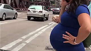 Candid Sexy Preggo in Blue