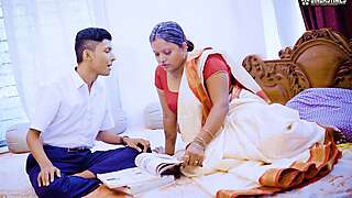 Desi Indian Horny Grandson Fucks Grandma Hard and Ejaculates in Her Mouth