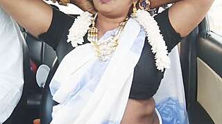 Indian Bhabi Car Sex. Beautiful Saree Housewife Try to Fucking with Stepson Car Drive.telugu Dirty Talks.