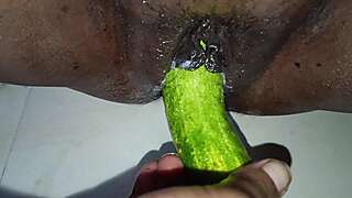 Desi Girl Masturbating to Orgasm by Cucumber