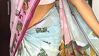 Trying indian saree
