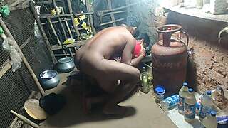 Naked Stepsister and Fucked in the Village Kitchen