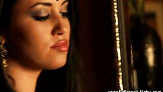 Beautiful babe stares us down