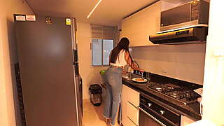 My stepmom discovers how inexperienced I am and volunteers to teach me how to masturbate.