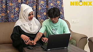 Hijab girl caught by her stepbrother masturbating