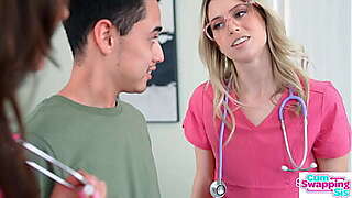 Rissa May &amp_ Jill Kassidy Role-Play Stepbro'_s Doctor Double Checking His Sperm Quantity