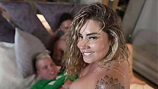 My husband fucks my pussy hard after my lover creampied me in front of him - Sara Blonde