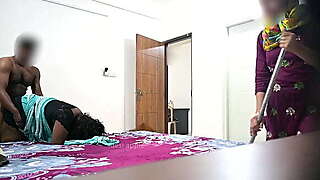 Fantasy fucking with wife infront of maid