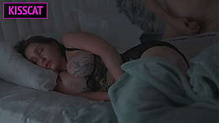 S2E4: Hot Step mom invites step son in share bed and rides on cock in cowgirl while he rest