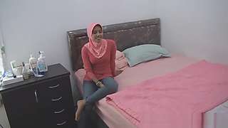 Sinta Muslim Woman cheating on husband with white Boss for money