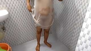 Indian Mom Bathroom Fingering Pussy During Shower