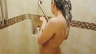 Horny sister spied and fucked by brother in shower before getting massive facial cumshot POV Indian