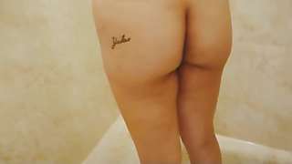 Horny sister spied and fucked by brother in shower before getting massive facial cumshot POV Indian