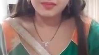 indian girl doing selfies with boyfriend.