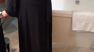 Desi booty show in black tights