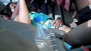 Amateur Indian couple featuring a hot teen slut in car