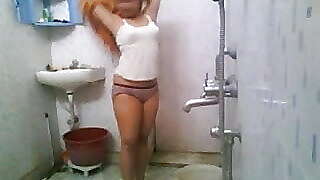 Indian College Babe In Hostel Shower