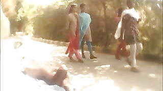 Indain boy flashes in park