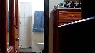 Having a Wank outside of my Stepmom's Shower