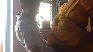 Quickie sex in the kitchen with her son's friend