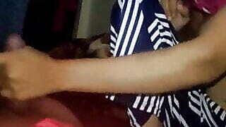 Young girlfriend musterbate my cock with her beauty hands and i am pressing her tight boobs and rubbing