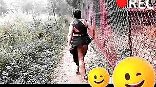 Tanya Indian model walking inside woods showing her massive ass.