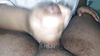 Indian desi hot girlfriend cums in mouth while sucking boyfriend's big cock - Blowjob