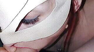 Perfect drooling blowjob from a beauty in a public Indian toilet